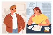 People call and talk on phone set, a Person Illustration by Good Studio (Thumbnail 7 of 7)