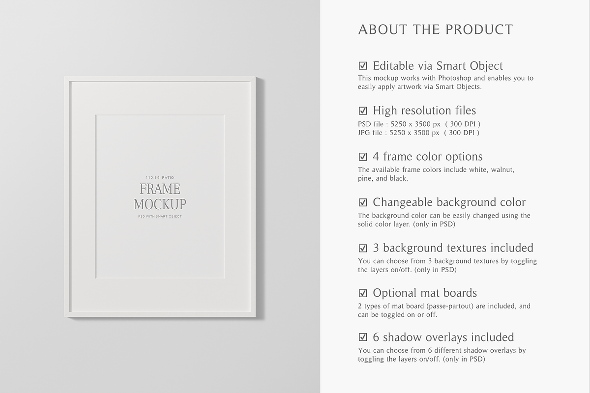 11x14 Frame Mockup, a Product Mockup by Lelu Art Design (Photo 6 of 11)