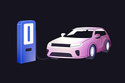 Electric cars, charging stations set, a Transportation Illustration by PaperTrident (Thumbnail 9 of 11)