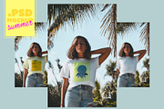 T-Shirt Mockup With Palm Trees, a Shirt Mockup by McLittle Stock (Thumbnail 1 of 4)