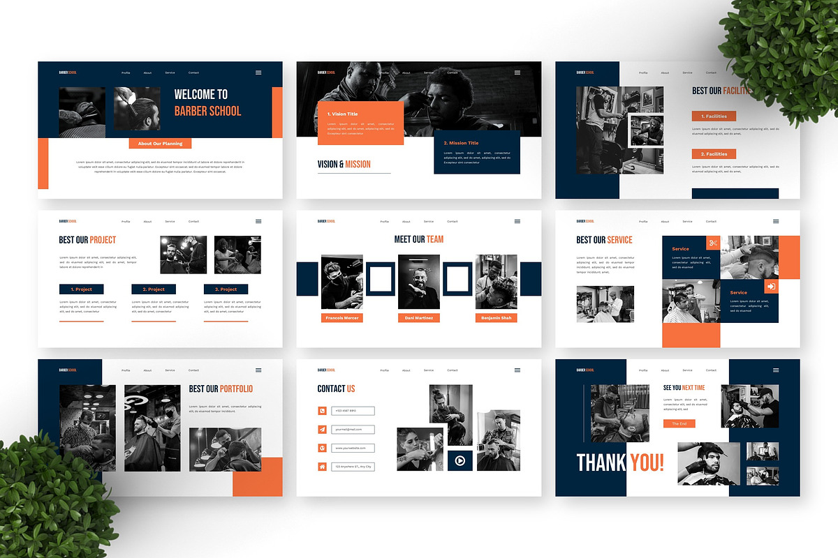 Barber School - Barbershop PPT, a Presentation Template by Deepslide Studio (Photo 3 of 4)