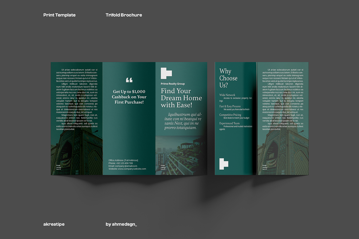 Real Estate Trifold Brochure v1, a Brochure Template by Akreatipe (Photo 1 of 4)