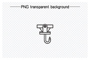 Crane Hook Line Icons Set, an Outline Icon by Designfour (Thumbnail 3 of 7)