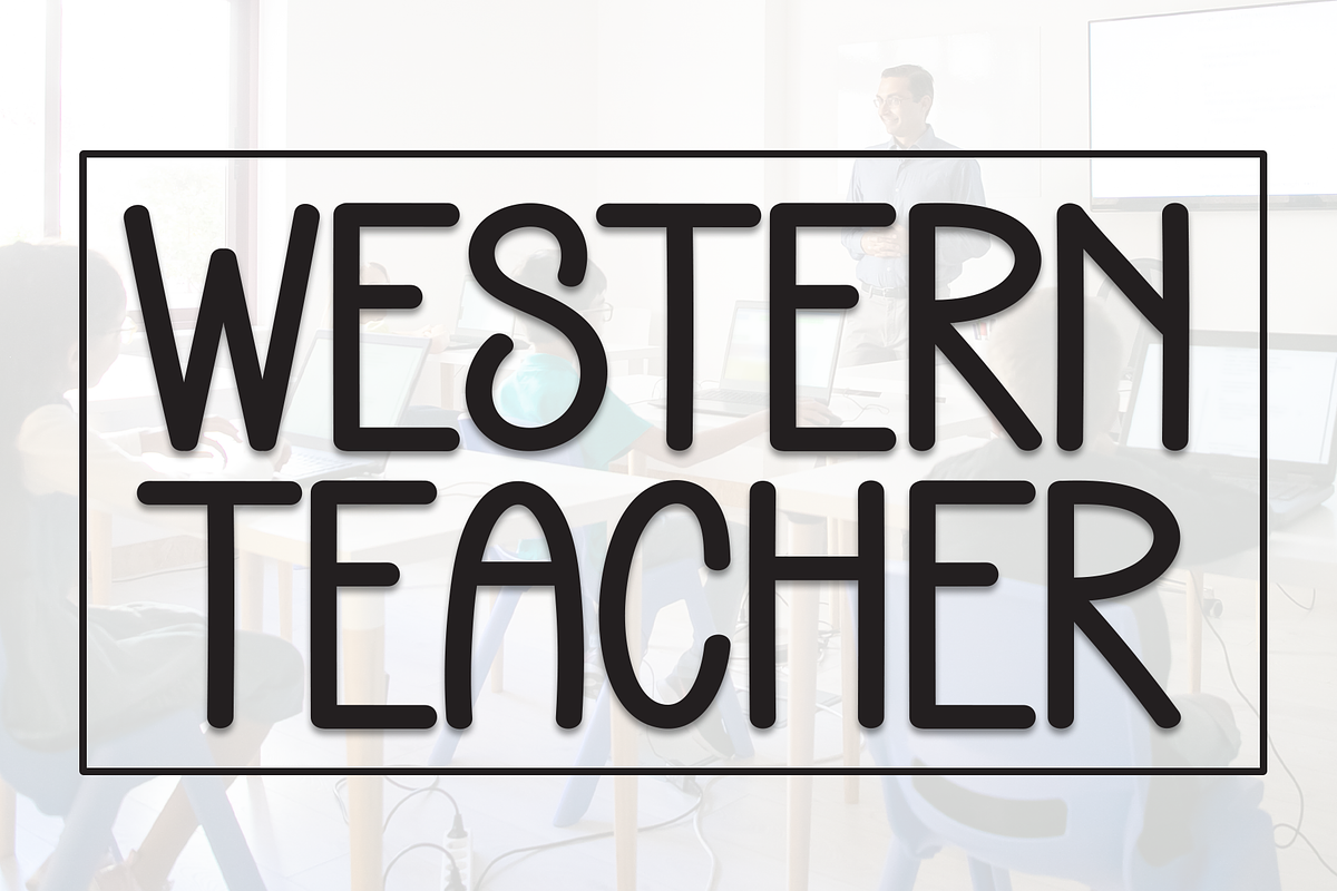 Western Teacher | Script Font, a Script Font by Scratchones (Photo 1 of 8)