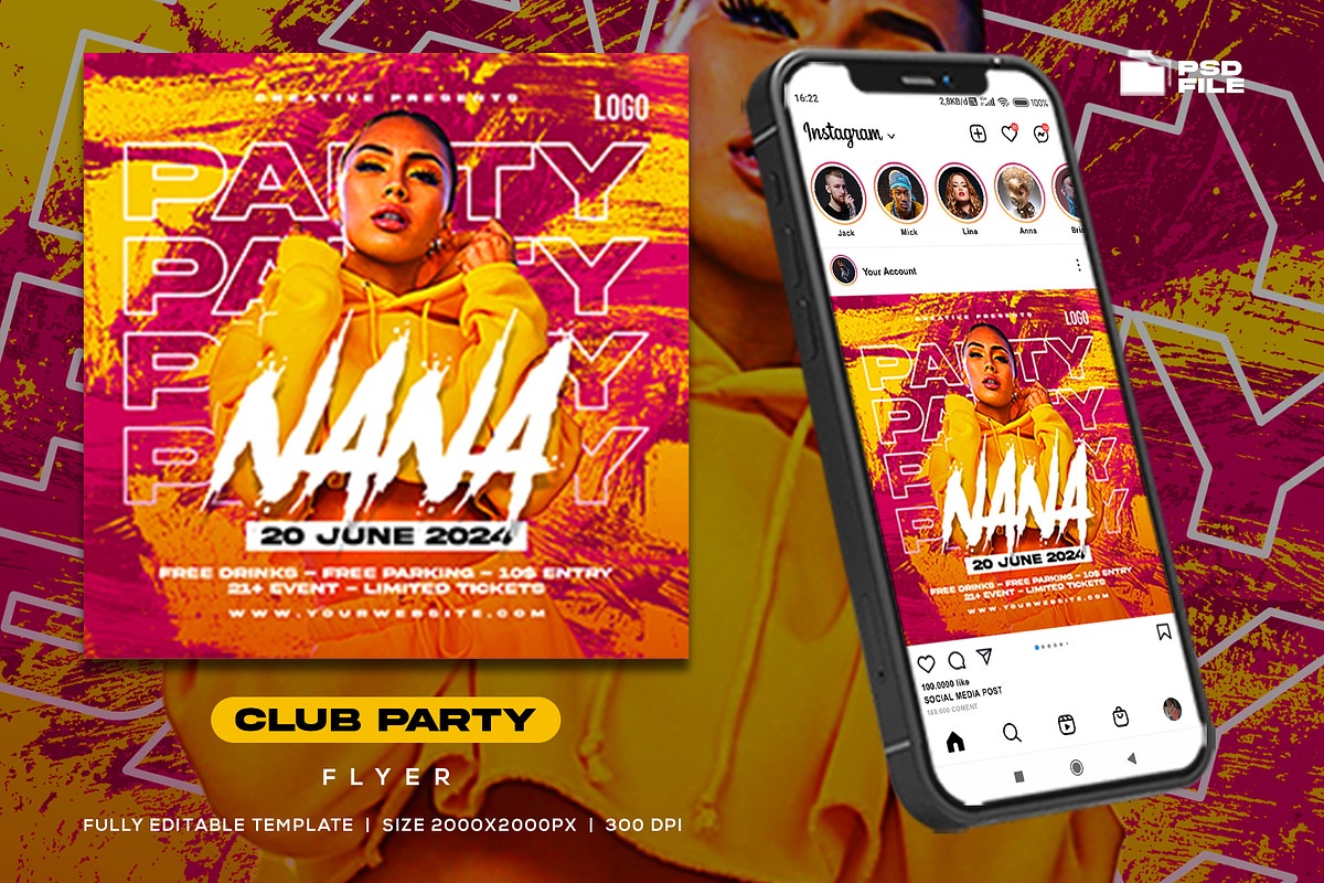 Club Dj Party Flyer Template, a Flyer Template by Rmbimo
