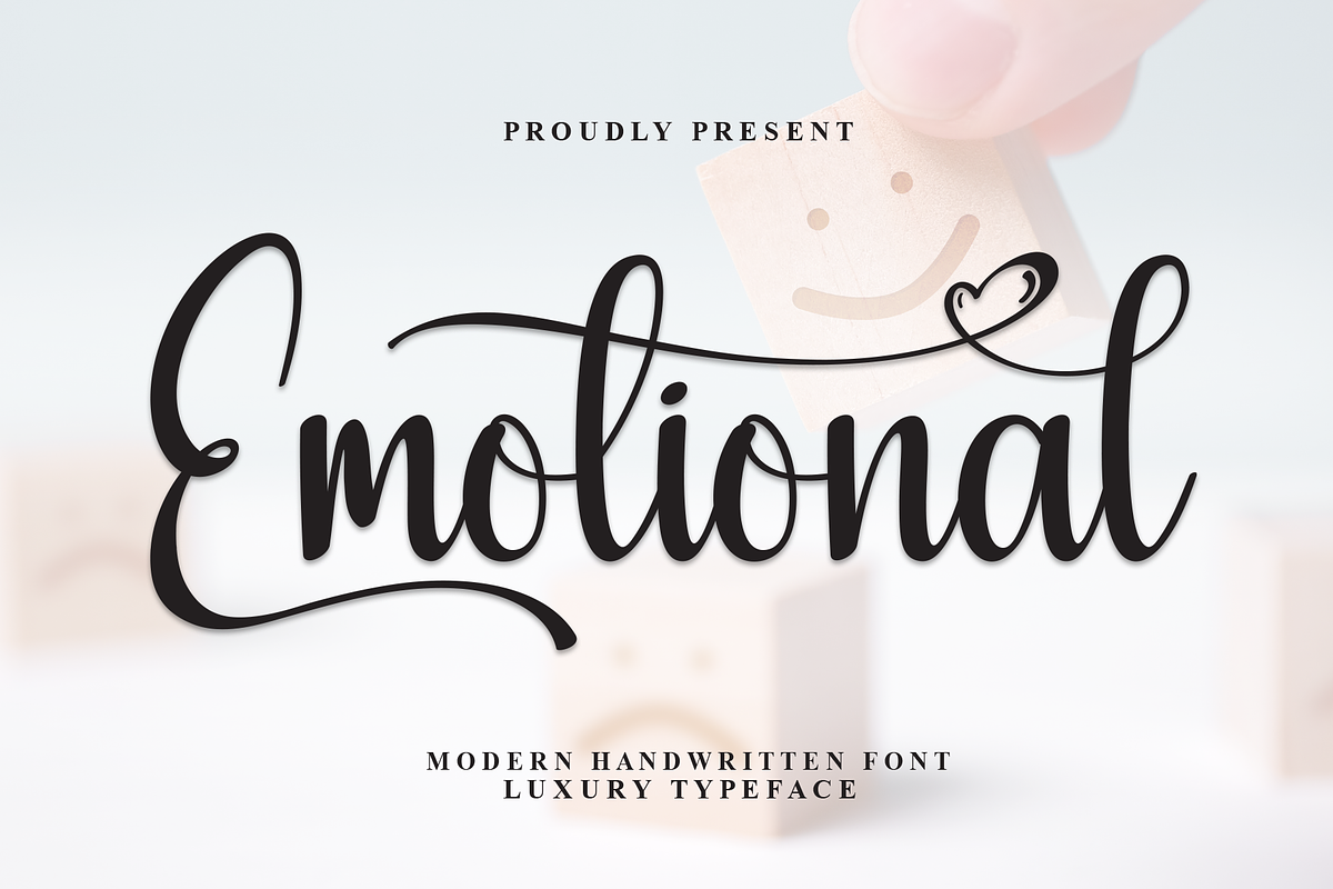 Emotional | Script Font, a Handwritten Font by Scratchones (Photo 1 of 9)