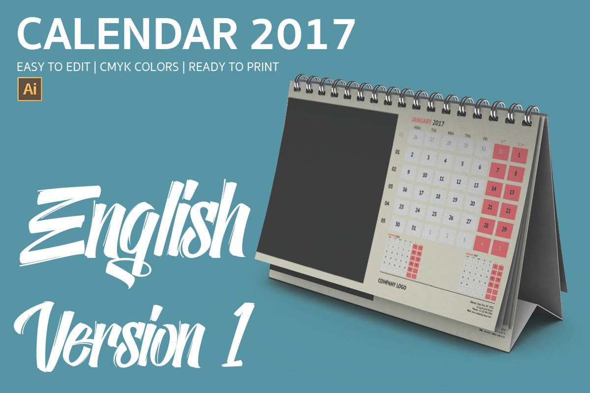 2017 CALENDAR BUNDLE (48 TEMPLATES), a Templates & Theme by Florin Chitic (Photo 8 of 9)