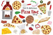 Pizza Clipart, a Food Illustration by SugarPickle Clip Art (Thumbnail 1 of 3)