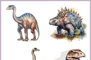 Dinosaurs SVG & PNG Clipart Bundle, an Animal Illustration by Digital Dreamscaping (Thumbnail 4 of 8)