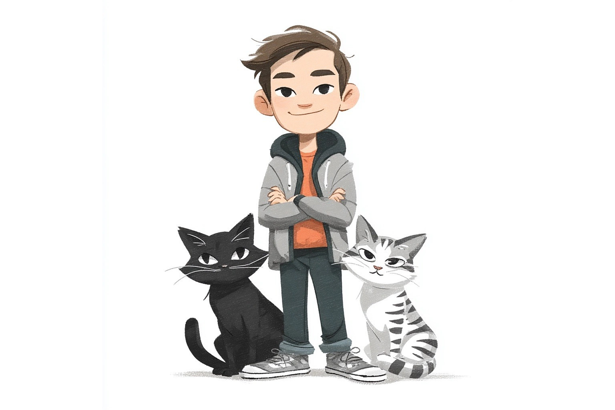 Prompt Cuddle Cats Clipart, a Decorative Illustration by Creative design (Photo 3 of 7)