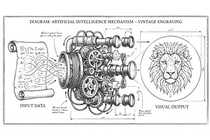 Artificial Intelligence Mechanism, a Technology Illustration by AlexArt