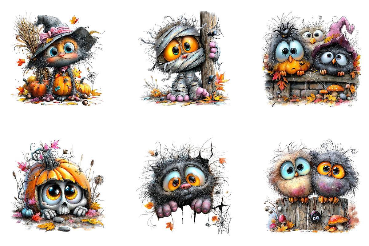 Halloween Peeking Clipart PNG, a Seasonal Illustration by CreationArt (Photo 4 of 5)