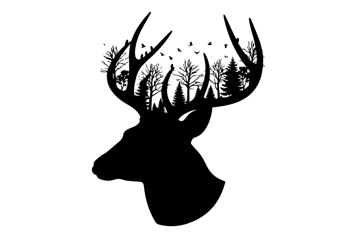 Deer Antler Silhouette Bundle, an Object Illustration by yasushie (Photo 20 of 31)