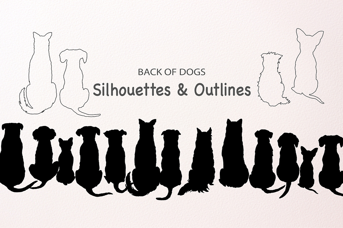 Back of Dogs Silhouettes, Outlines,, an Animal Illustration by Corner Croft (Photo 1 of 4)