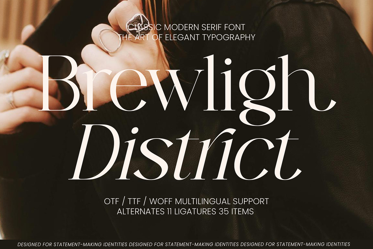 Brewligh District Modern Serif, a Serif Font by AmorfaType (Photo 1 of 8)