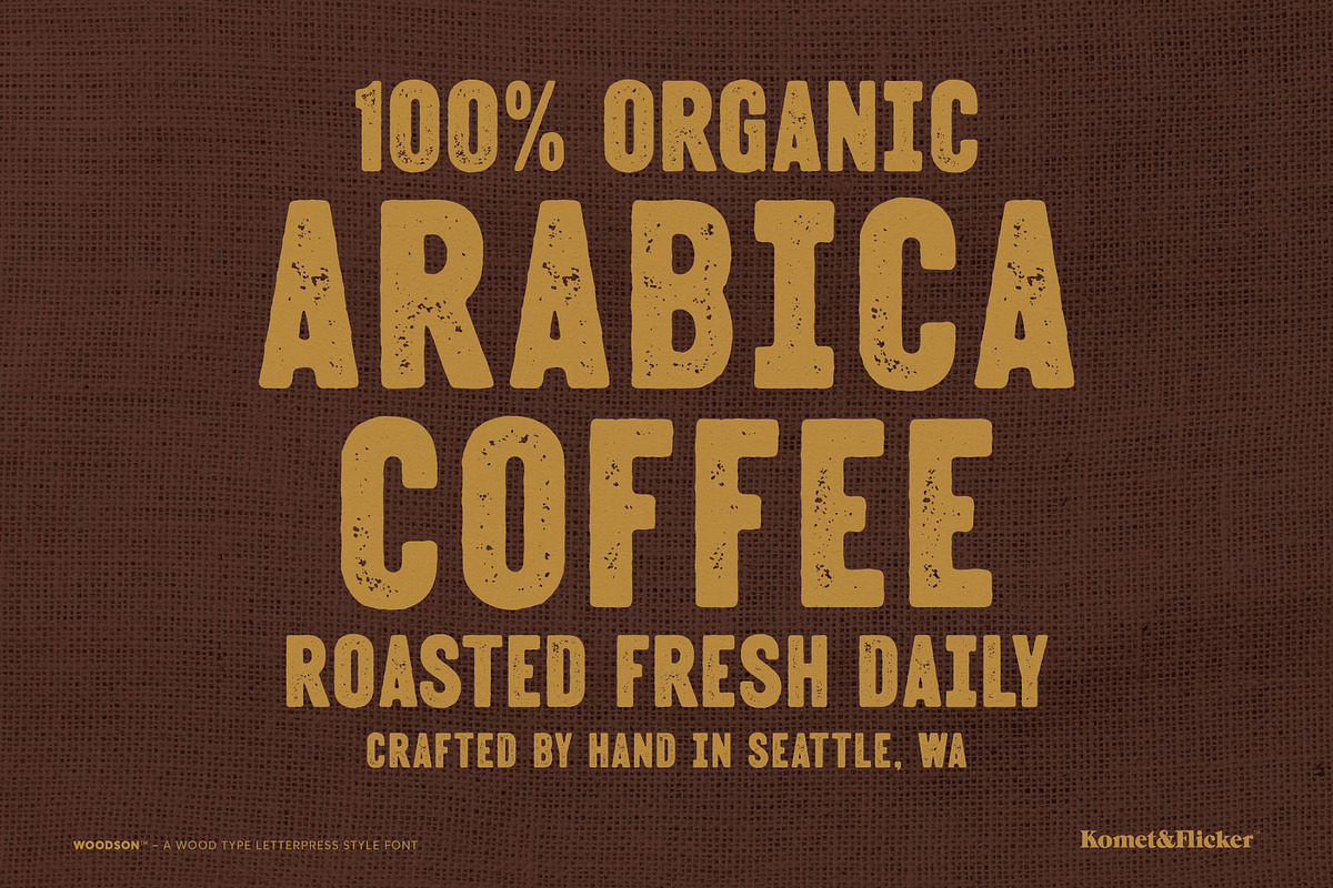 Woodson - A Wood Type Style Font, a Font by Komet & Flicker (Photo 10 of 15)