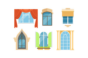 Different Types of Windows Vector, an Object Illustration by TopVectors