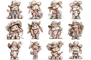 Western Easter Bunny Clipart, an Illustration by DreamArtGraphic (Thumbnail 4 of 4)