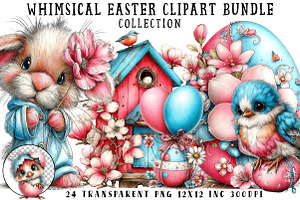 Whimsical Easter Clipart Bundle, an Illustration by OK Design