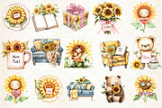 Sunflower Mother’s Day Clipart Bundl, a Seasonal Illustration by Rose Art (Thumbnail 4 of 4)