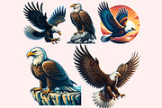 Eagle Clipart PNG Bundle, an Illustration by M9 Design (Thumbnail 4 of 7)