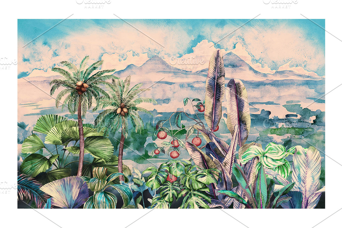 Equatorial. Tropical landscape, a Background Graphic by emeraldthue (Photo 7 of 17)