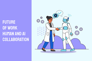 Human and AI Collaboration, a Person Illustration by Partikusi Design
