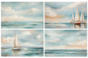 Seascape Oil Painting 'Sailboat', a Background Graphic by by creative paper (Thumbnail 14 of 16)
