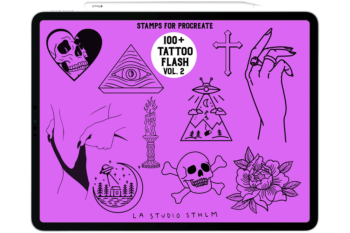 Tattoo Flash Vol. 2 - Procreate Stamp Set