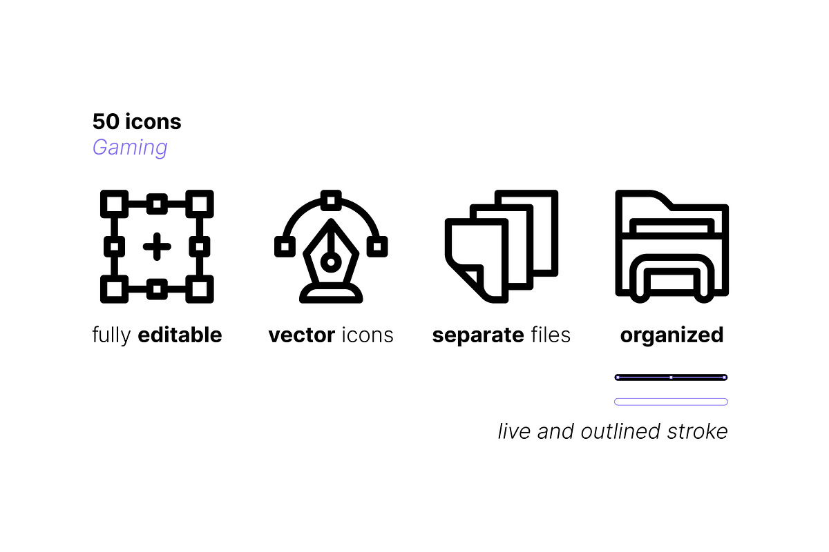 50 Gaming Icons, an Outline Icon by Side Project (Photo 3 of 7)