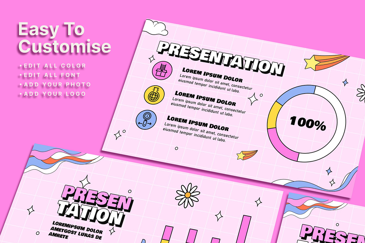 Retro Pink 90's Powerpoint Template, a Presentation Template by SKY CREATION (Photo 2 of 6)