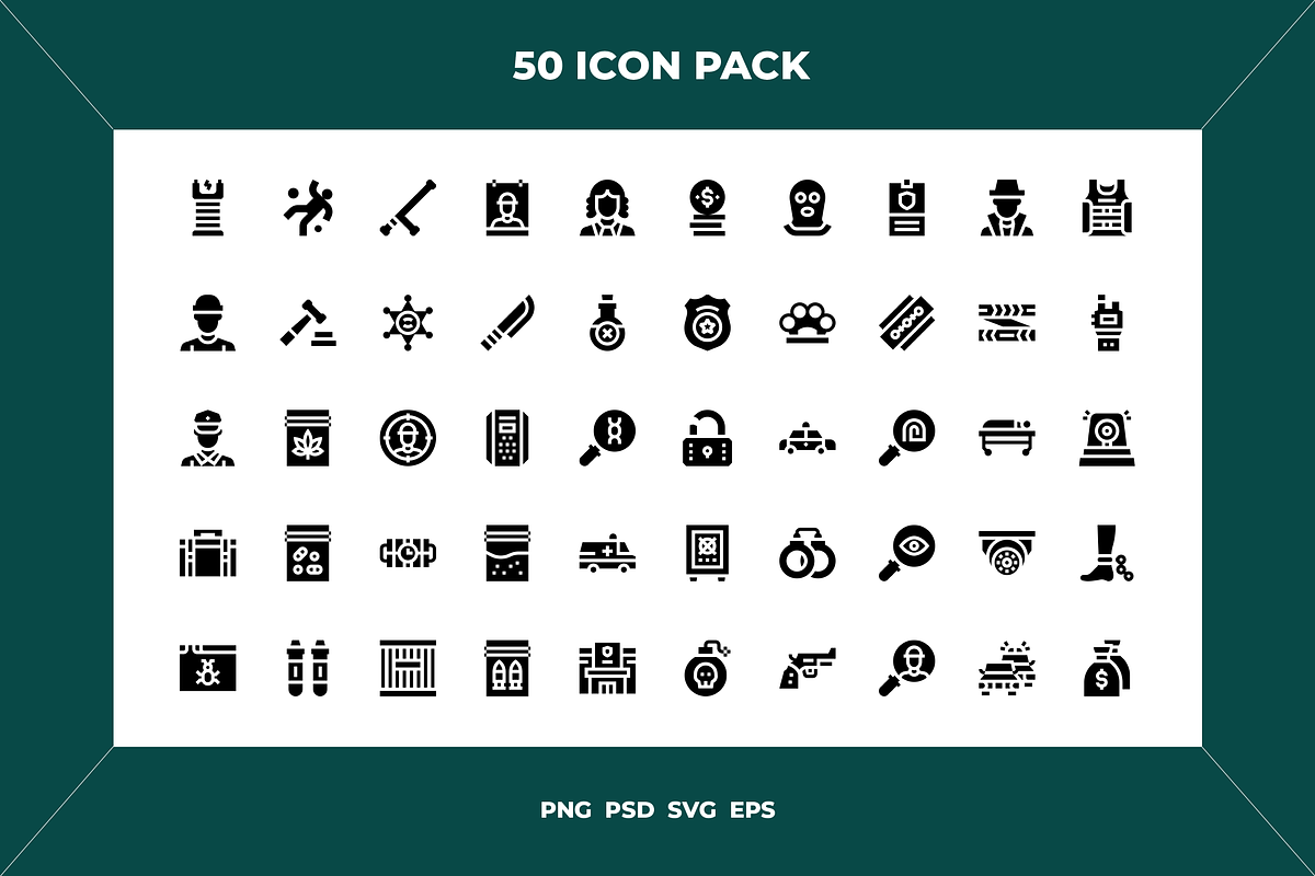 50 Crime icons, an Icon by Wencory (Photo 1 of 2)