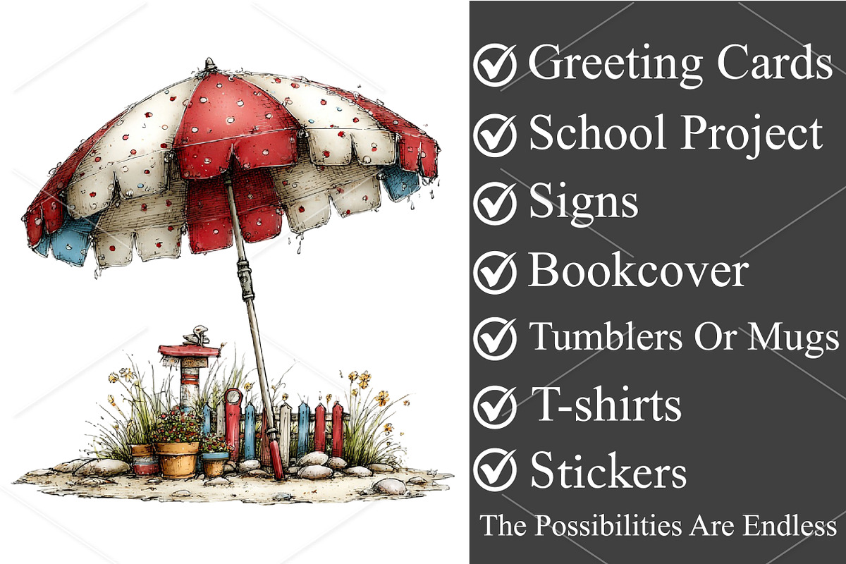 Whimsical Summer Clipart Bundle, an Illustration by Canvas Craft (Photo 2 of 7)