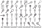 Tennis Racket Icon Silhouette Bundle, an Illustration by Designs_River (Thumbnail 1 of 51)