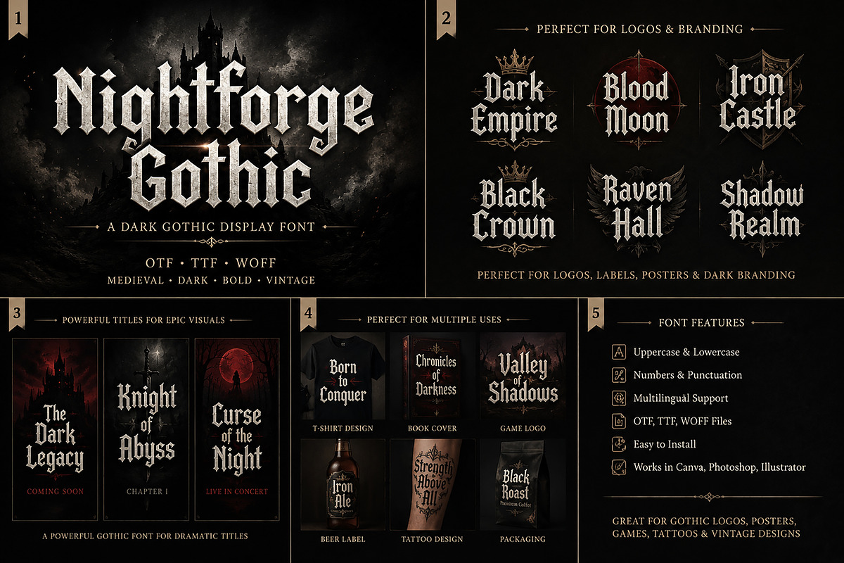 Nightforge Gothic, a Blackletter Font by Wow Magic (Photo 3 of 6)