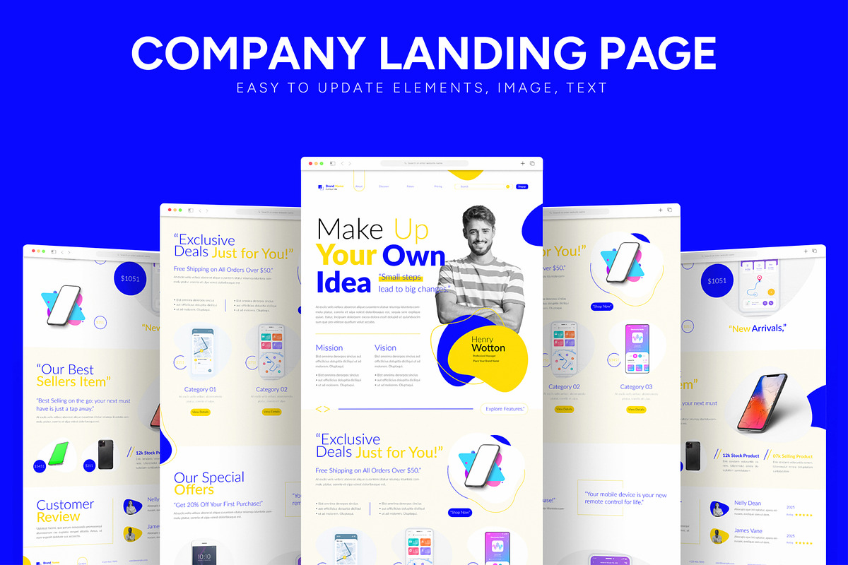 Ecommerce Landing Page, an UI Kit Template by CreativeShaper (Photo 1 of 6)