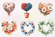 Wedding Hearts with Flowers Clipart, an Illustration by CreationArt (Thumbnail 9 of 9)