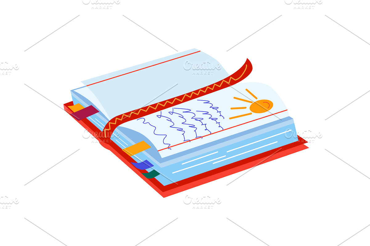 Open notebook vector diary notepad, a Finance Illustration by vectorpointstudio