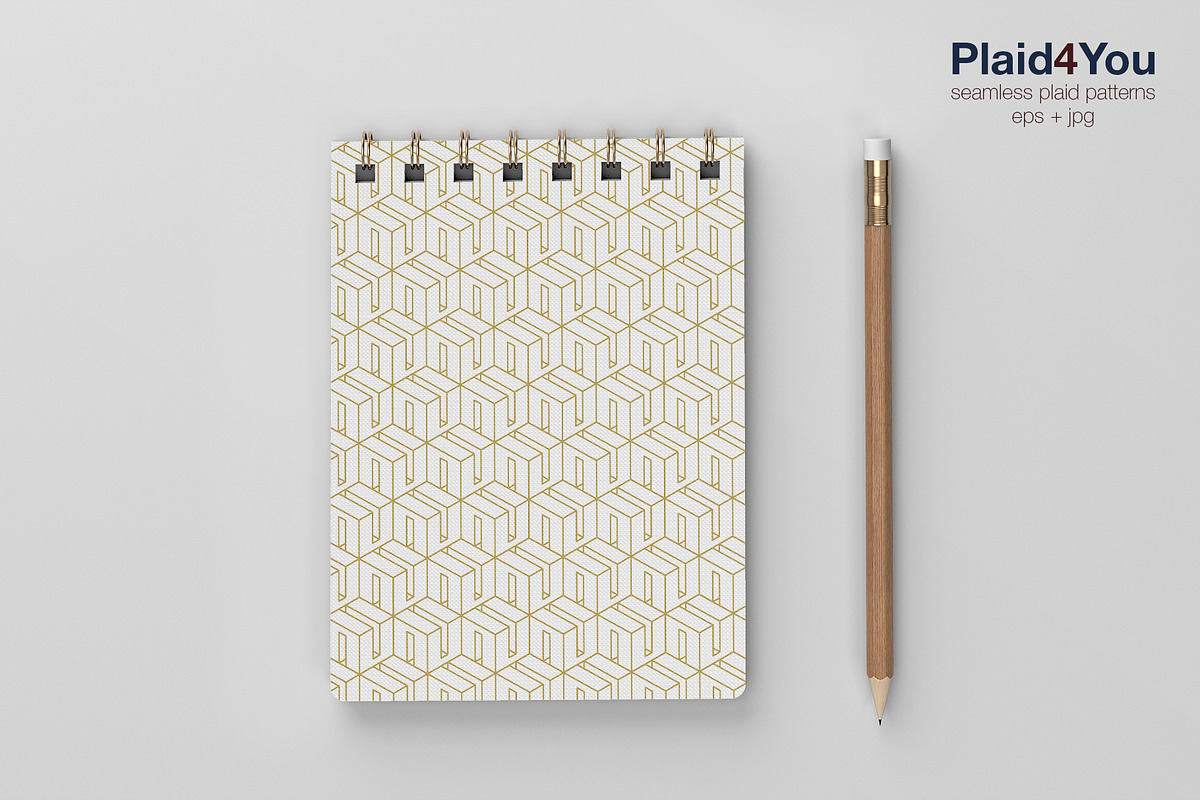 Geometric Golden Patterns EPS + JPG, a Pattern Graphic by Plaid4You (Photo 7 of 7)