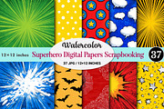 Superhero Digital Papers, a Pattern Graphic by CitraGraphics (Thumbnail 1 of 5)