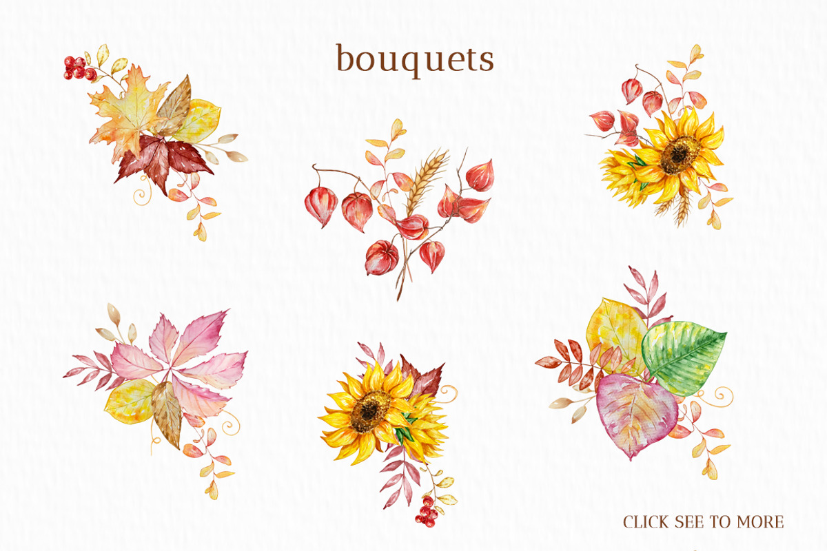 Watercolor Autumn Pumpkins Clipart, a Seasonal Illustration by SvetaArtStore (Photo 3 of 15)