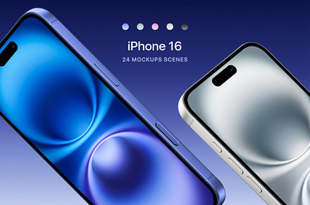 iPhone 16 - 24 Mockups Scenes
