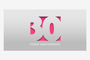 30 Years Anniversary Vector Icon