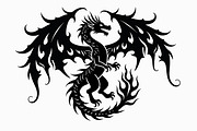 Fierce Black Dragon Emblem Bundle, an Illustration by Designs_River (Thumbnail 9 of 9)