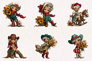 Western Grandma Clipart Bundle, a Seasonal Illustration by CreationArt (Thumbnail 2 of 7)