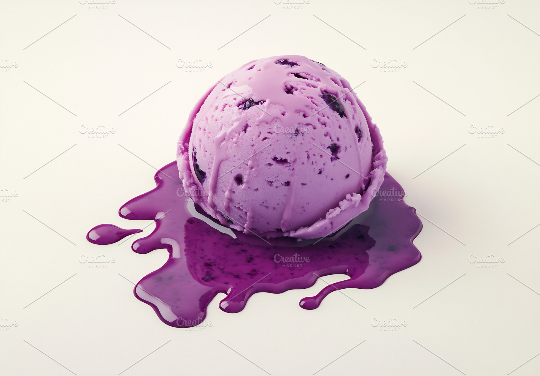 Lavender ice cream melts creamy, a Photo by Beautiful things