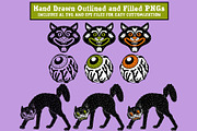 Vintage Halloween Clipart & Patterns, a Seasonal Illustration by Ashley Katrina (Thumbnail 6 of 15)