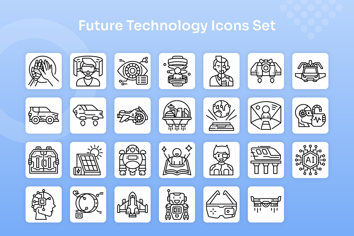 Future Technology Icons Set - Line, an Outline Icon by Kmg Design (Photo 2 of 2)