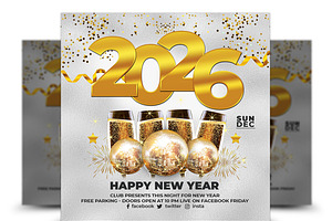 New Year Flyer, a Flyer Template by AfzaalGraphics
