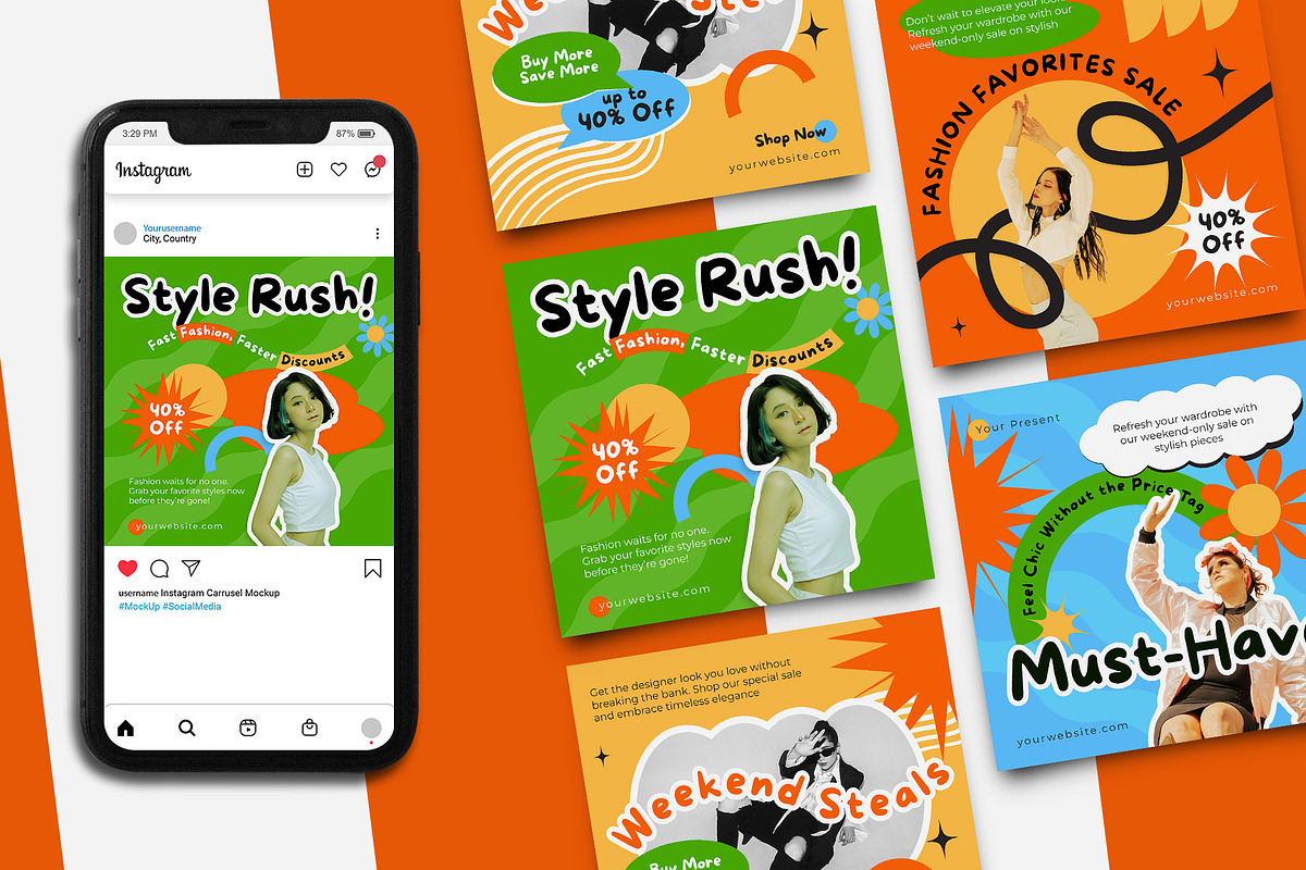 Retro Fashion Instagram Post, a Social Media Template by Artnivora.Std (Photo 1 of 2)